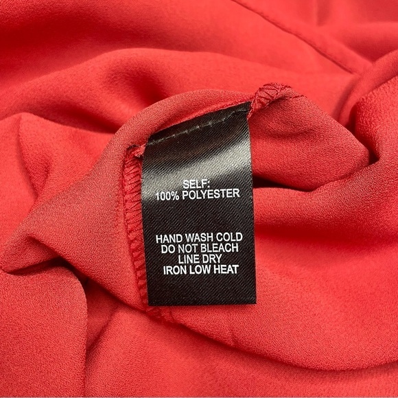 Lulus Rise to the Top Rust Red V-Neck Short Sleeve Top Blouse Medium - Picture 7 of 10